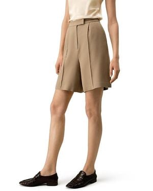 LILYSILK Silk-Wool Blend Polished Shorts - Natural