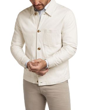 David Donahue City Suede Jacket - Natural