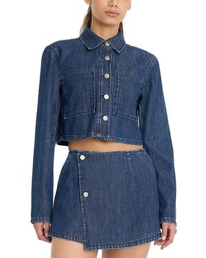 GOOD AMERICAN Denim Cropped Jacket - Blue