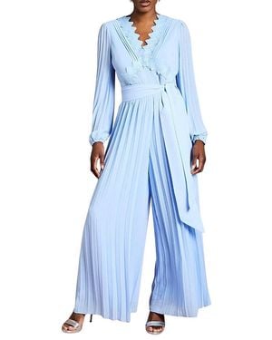 Coast Pleated Leg Tie Waist Jumpsuit - Blue