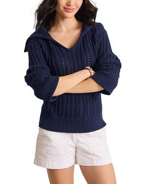 Tommy Bahama Zoe Johnny Collar Sweater - Blue