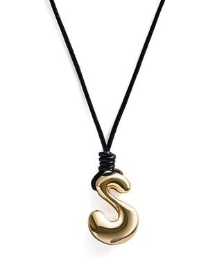 BaubleBar Initial Adjustable Cord Pendant Necklace, 32 - Metallic
