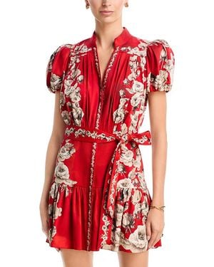 Alice + Olivia Cora Cotton Stretch Short Sleeve Tiered Mini Dress