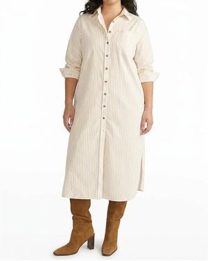 UNIVERSAL STANDARD Plus Odeon Stretch Poplin Shirtdress - Natural