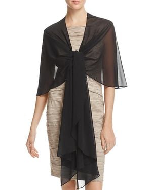 Eliza J Tie-Front Shawl - Black