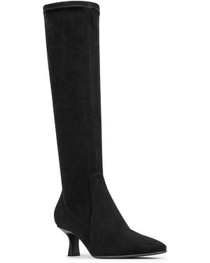 Donald J Pliner Stretch Suede Knee High Boots - Black