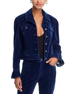 Cinq À Sept Velvet Denim Deryn Jacket - Blue
