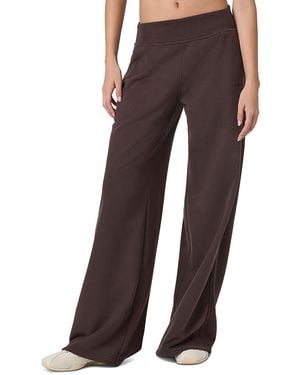 Vuori Sedona Cotton Blend Wide Leg Sweatpants - Brown