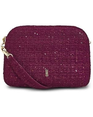 Hobbs Milan Sequin Woven Tweed Clutch - Purple