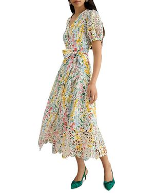 Hobbs Petite Christie Button Front Dress - Metallic