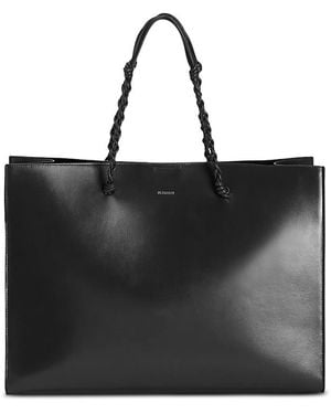 Jil Sander Tangle Large Leather Tote Bag - Black