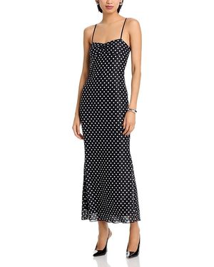 Aqua Floral Mesh Maxi Dress in Blue | Lyst