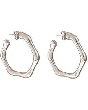CXC Bamboo Hoop Earrings - Metallic