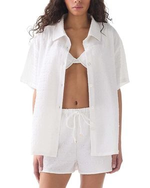 Kate Spade Short Sleeve Cover Up Shirt - White