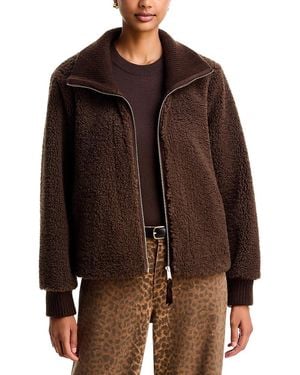 Xirena Daltry Sherpa Zip Front Jacket - Brown