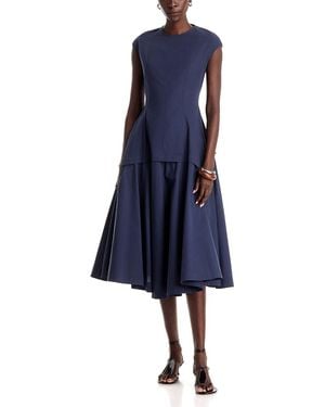 a.ren A. Ren Venice Cotton Cap Sleeve Midi Dress - Blue