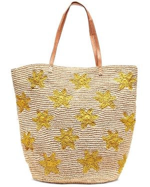 Mar Y Sol Large Raffia Tote - Metallic