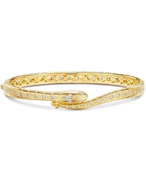 Temple St. Clair 18K Fj Diamond Delphi Serpent Bangle Bracelet - Metallic