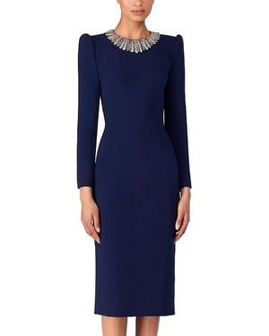 Jenny Packham Cora Long-Sleeve Midi Dress - Blue