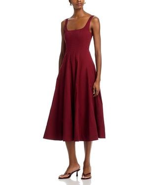 STAUD Wells Midi Dress - Red
