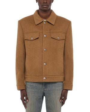 Helmut Lang Hairy Wool Blend Trucker Jacket - Brown