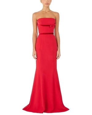 Jenny Packham Pamela Bow-Detail Strapless Maxi Dress - Red