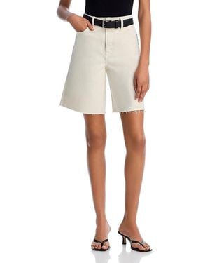 Aqua Denim Bermuda Shorts - White