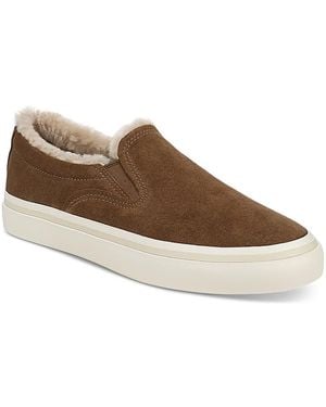 Vince Blair Shearling Slip On Sneakers - Brown