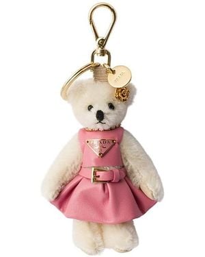 Prada Teddy Keychain Charm - Pink