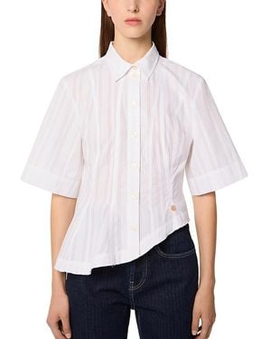 Tresser Shirt With Asymmetric Cutout - White