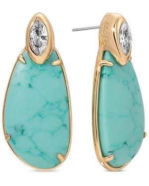 Ettika Majestic Cubic Zirconia & Stone Drop Earrings - Blue