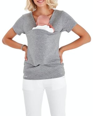 Accouchée Hands Free Baby Carrier Maternity/Nursing Top - Gray