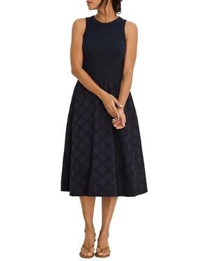 NIC+ZOE Diamond Eyelet Sophia Dress - Blue