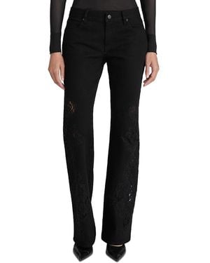 FRAME The Lace Rodeo Low Rise Jeans - Black