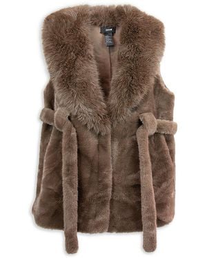 Surell Faux Fur Vest - Brown