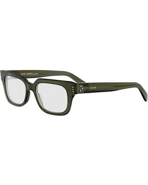Celine 3 Dots Hd Rectangular Eyeglasses, 53Mm - Metallic