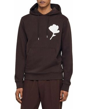 Sandro Layered Flower Hoodie - Brown