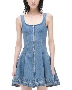 Jonathan Simkhai Eleodra Zip Front Denim Mini Dress - Blue
