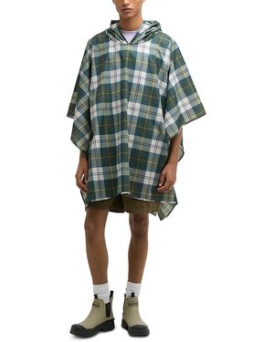 Barbour Tartan Hooded Poncho - Green