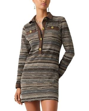 Ramy Brook Maria Houndstooth Collared Dress - Gray