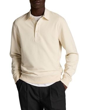 Vince French Terry Travel Long Sleeve Polo - Natural