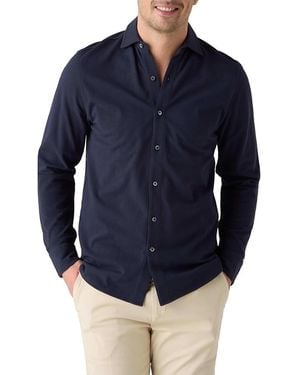 Robert Talbott Foster Long Sleeve Knit Shirt - Blue