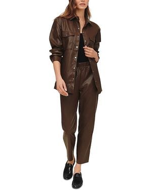 Bella Dahl Faux Leather Belted Utility Jacket - Multicolor