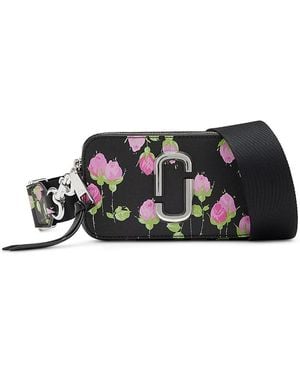 Marc Jacobs Snapshot Floral Leather Crossbody - Black