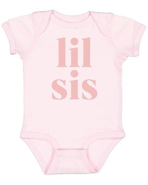 Sweet Wink Lil Sis Short Sleeve Bodysuit - Pink