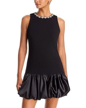 Aqua Jewel Sleeveless Bubble Mini Dress - Black