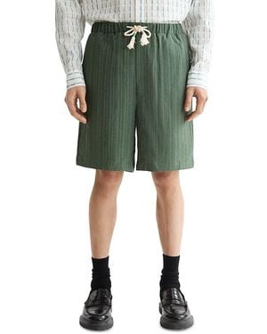 Scotch & Soda Regular Fit Tonal Striped Bermuda Shorts - Green