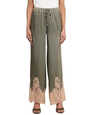 L'Agence Mirel Lace Trim Drawstring Pants - Green
