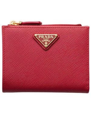 Prada Small Saffiano Leather Wallet - Red