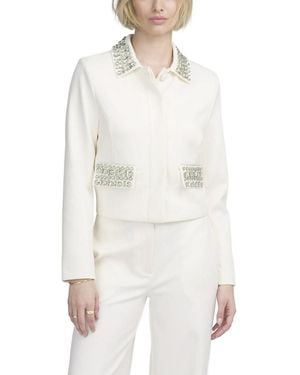 Elle Collection Embellished Boxy Jacket - White